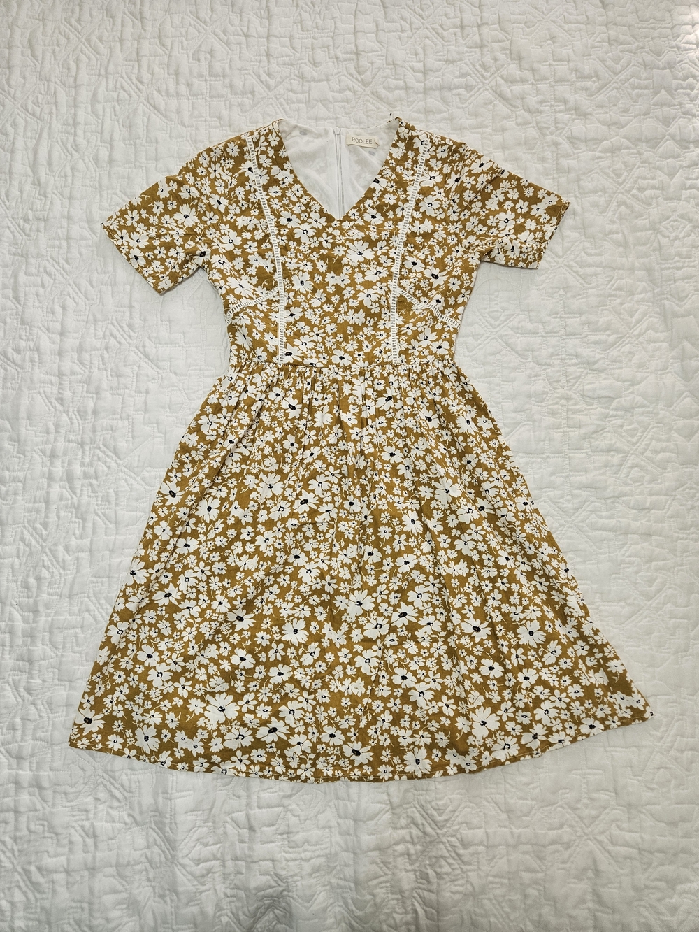 Roolee Mustard Floral Dress